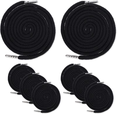 Dailygoods- Hoodie String Vervanging - Trekkoord - Capuchon Touw - Joggingbroek String - Metalen Cap - 8 Stuks 130cm Zwart - Trekoord