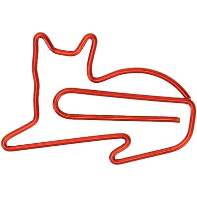 100 STUKS Paperclips Schattige Uitstraling Antislip Roestvrij Plating Proces Kleurvast Draagbaar red