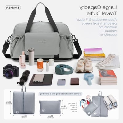 Grote Vouwbare Reistas 50L voor Handbagage - Lichtgewicht Weekender Sporttas voor Mannen en Vrouwen met Toilettas - Ideaal voor Lufthansa en Wizzair Reizen