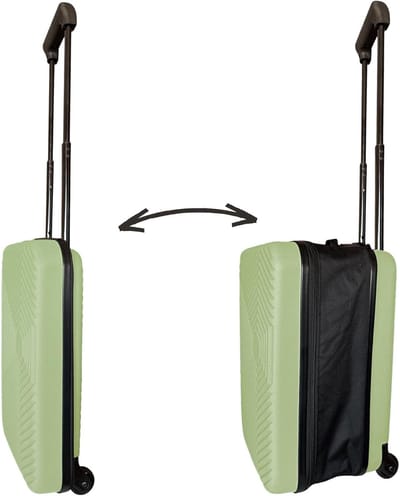 Opvouwbare Cabinekoffer - Reiskoffer Handbagage - Ruimtebesparend Reizen - 50% Minder Volume - 457 cm 18 Inch - Celadongroen