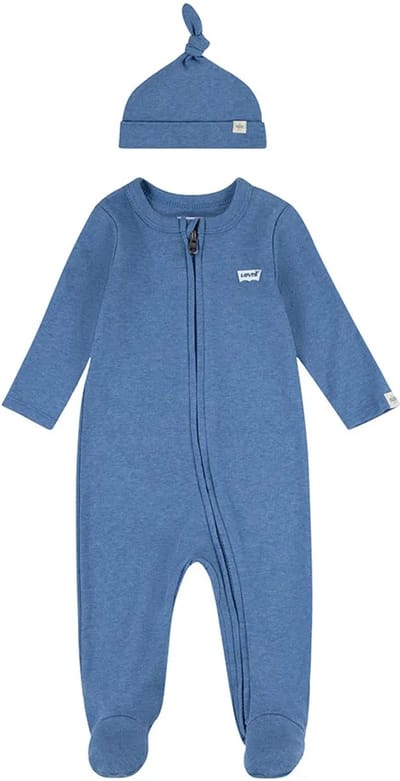 Levi´s ® Kids Footed Coverall Set Met Lange Mouwen Blauw 9 Months Kinderen