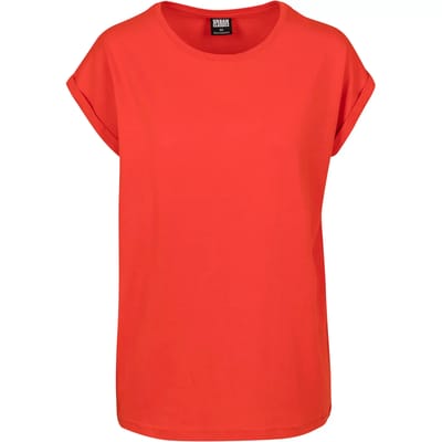 Urban Classics - Extended shoulder Dames T-shirt - S - Oranje