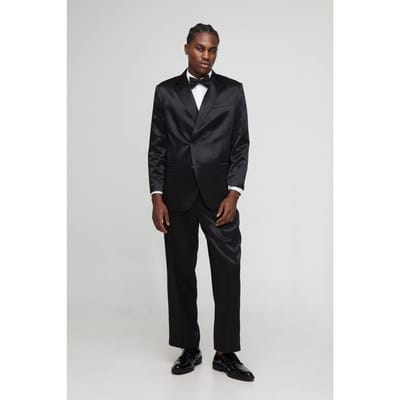 Straight Fit High Shine Blazer | Black | Size 44