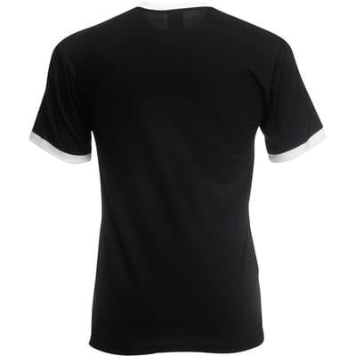 Fruit Of The Loom Heren Ringer T-shirt met korte mouwen (Zwart/Wit)