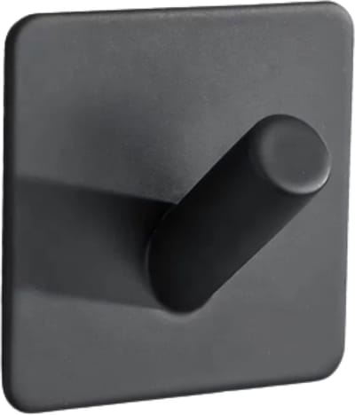 EAVY Handdoekhaakjes Zelfklevend Zwart - 1x Zelfklevende Haakjes - Handdoekhouder - Plakhaakjes - Wandhaak