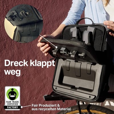 Fietstas Rugzak - Grafiet-Zwart - Omgebouwd in 7 Seconden - Waterdicht - Voor Fietsers