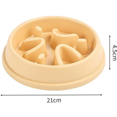 Bol Slow Food pour Chiens Anti-étouffement Bol Slow Food pour Animaux de Compagnie Antidérapant Anti-renversement Bol pour Chien Bol pour Nourriture pour Chat Nouveau Bol Slow Food pour Animaux de Compagnie 21*4.5cm beige