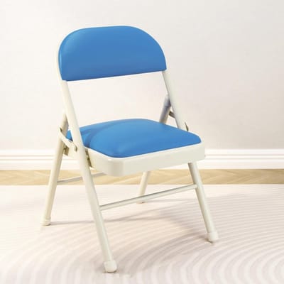 Opvouwbare tuinstoel - Klapstoel comfort - Buiten ontspannen - Met dik kussen - 158 kg draagkracht - Wit blauw