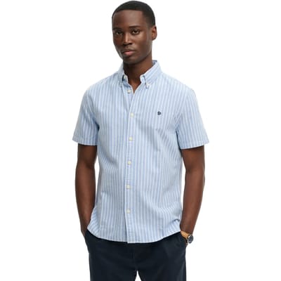 Superdry Preppy Oxford Overhemd met Korte Mouwen Blue Grootte: M