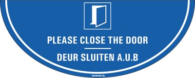 Deur sluiten aub vloersticker - 750 x 300 mm
