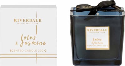 Riverdale - Deluxe Geurkaars in pot Lotus & Jasmine Wit 8cm Wit