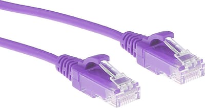 ACT Paarse 5 meter LSZH U/UTP CAT6 datacenter slimline patchkabel snagless met RJ45 connectoren DC9305