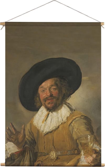 De vrolijke drinker | Frans Hals | ca. 1628 - ca. 1630 | Kunst | Textieldoek | Textielposter | Wanddecoratie | 60CM x 90CM” | Schilderij