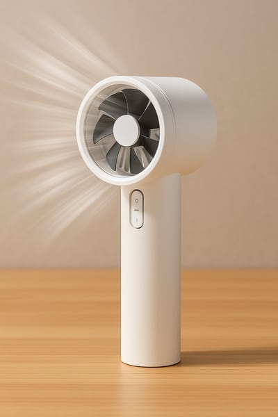 Draagbare USB Handventilator Oplaadbaar – Mini Ventilator met Digitaal Display voor Vakantie & Warm Weer