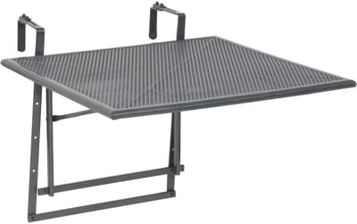 CLVP® Balkontafel Hangend – Inklapbaar Balkonbar - Hangtafel Voor Aan Het Balkon – Hang tafel Balkon - Vouwtafel - Wandtafel – Zwart