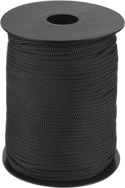 Duurzaam Polypropyleen Touw 3 mm - 100 m Gevlochten Touw voor Kamperen, Wandelen en Buitenshuis Gebruik, Scheurvast en Geschikt voor Waslijn, Zwart
