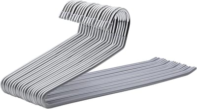 Famanu – Metalen broekhangers met open uiteinde, antislip coating en ruimtebesparend