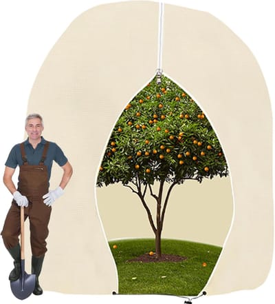 Plantenhoezen - 200*240cm - Beige - Vorstbescherming - Plantenhoezen Vorstbescherming - Met Rits en Trekkoord - Herbruikbaar - Winterafdekhoes - Plantenbescherming Tuin - Geschikt voor Buitenplanten Fruitboompotten