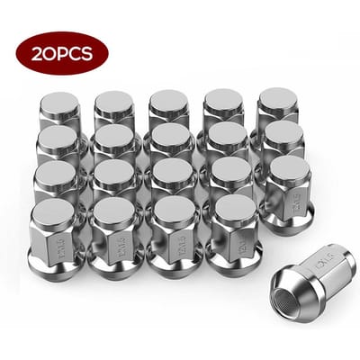 20 pièces écrous de roue renflés Acorn 12x1.5 écrou de roue chromé Compatible avec F-ord F-usion F-ocus E-scape 20Pcs