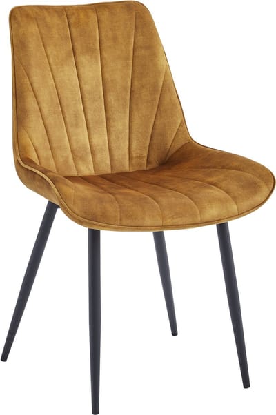 Colenis® - Lesedi Eetkamerstoel - Set Van 2 - Honey - Adoré Velvet - Industrieel