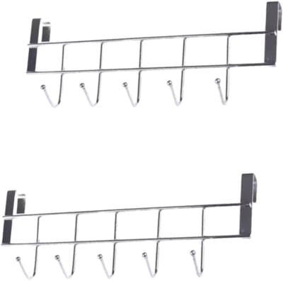 2X Ophangrek - Deurkapstok - Deurrek - Hangende Kapstok - Kapstokken met 5 haken - Deur Handdoek & Kledinghanger
