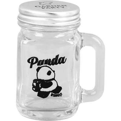 Transparante Glazen Pot Panda Patroon Dik Handvat Luchtdicht Deksel Hoge Temp Bestendig Mini Yoghurt Pot voor white