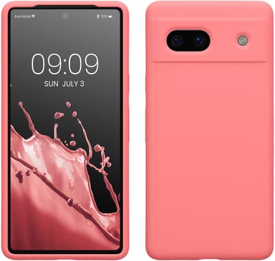 kwmobile telefoonhoesje geschikt voor Google Pixel 7a - Hoesje met siliconen coating - Smartphone case in Pastelkleurig koraal