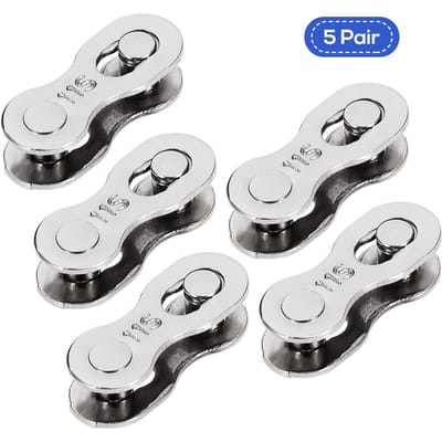 1 paar / 5 paar fietskettingschakels fietsketting reparatiegereedschap fiets ontbrekende schakel fietskettingconnector 5 pair 11S zilver