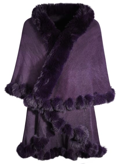Dailygoods- Poncho Dames - Imitatiebont - Gebreid - Warme Cape - Cardigan - Mouwlengte 50 cm - Perfect voor Koude Winter