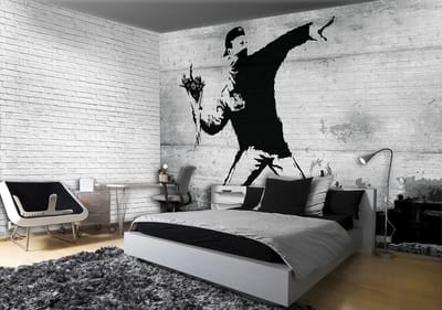 Banksy Graffiti Concrete Photo Wallcovering