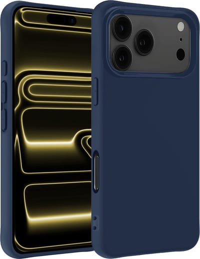 Hoesje - Geschikt voor Apple iPhone 17 Pro - Sterk & Shockproof - Hoes Cover - Siliconen Case - Telefoonhoesjes - Donkerblauw