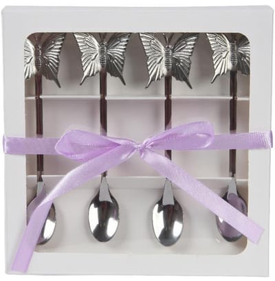 Decoris Theelepelset 4-delig RVS 15cm zilver