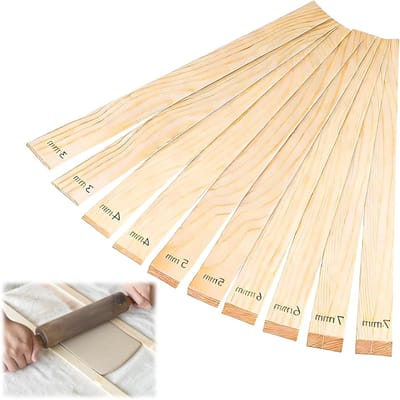 10 stuks meetstrips voor deegroller, geleidingslijnen in 5 maten voor nauwkeurige deegdikte, ideaal voor thuisgebruik met keramiek en klei