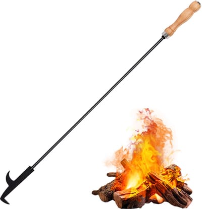 Uten HaardPook - Open haard Pook Gereedschap - 83 cm - Voor Binnenhaarden, Buitenhaarden, Houtkachel en Kampvuur - Zwart