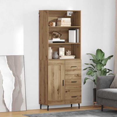 vidaXL - Highboard - 2 - st - Artisan - Eiken - 69,5 - x - 32,5 - x - 180 - cm - Bewerkt - hout