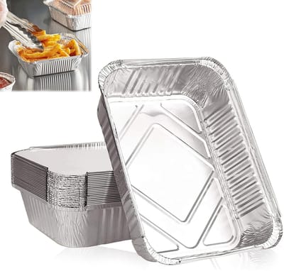 Dailygoods - Aluminium lekschalen - Wegwerpschalen voor barbecue - 20 stuks - Vetopvangbak - Grillaccessoires voor gas- en kolengrill - Geschikt voor...