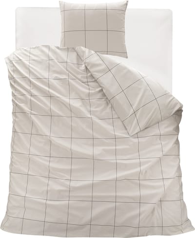 Homéé Dekbedovertreksets Hollandse carré 100% katoen eenpersoons 140x200/220 cm + 1 sloop - half wit