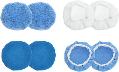 Polijstpads Auto - Microvezel Hoezen - Lak Onderhoud - Hoge Dichtheid - 8 Stuks - Wit