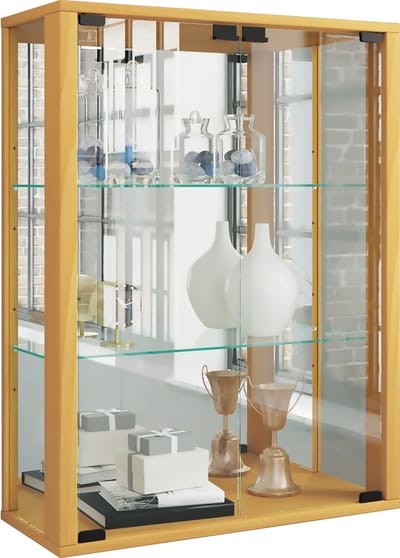 Wandvitrinekast Hangende vitrinekast Glazen vitrinekast Wandvitrinekast Glazen Udina spiegel