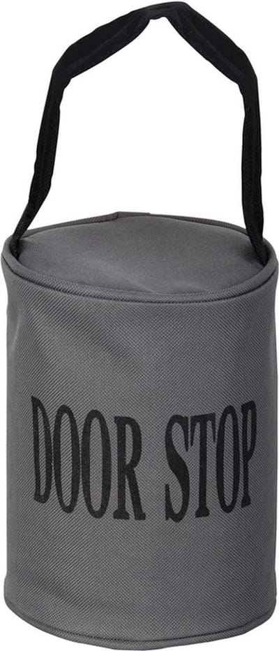 Esschert Design Canvas deurstopper grijs - 1x - met handvat - 16 x 12.5 cm - 2.4 kg