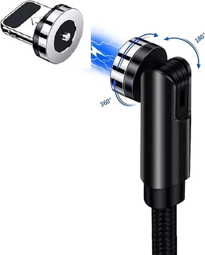 Magnetische Oplaadkabel 1M Zwart Snellader USB magnetisch oplaadkabel - Magneet Oplader 2.4A Fast Charge Output Sterke Magneet voor Geschikt voor iPhone 12 / 12 pro Max / 13 / 13 Pro max / Xr/ X/ 11 / 11 Pro max