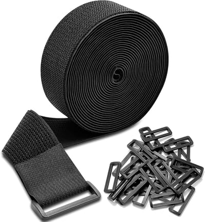 Sterke Kabelbinders - Herbruikbare Banden - Kabelbeheer Thuis - Met 30 Gespen - 5 cm x 6 m - Zwart