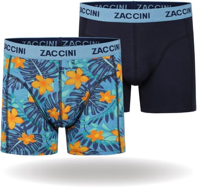 Zaccini Cotton Stretch Boxershorts - Blauw - 2 stuks - Heren onderbroeken - Boxer - 95% Katoen - Maat S