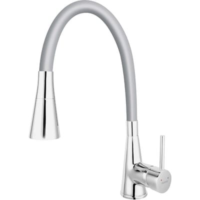 Zumba 2 Keukenkraan  - Flexibele Uitloop - Sproeikop - 44 cm - Silver met Chroom