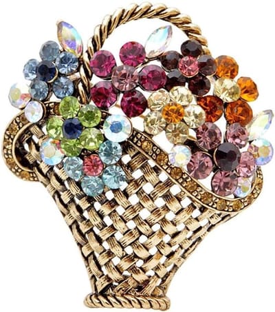 Bloemen Broche - Sieraad Pin - Kleding Versieren - Vintage Bloem Design - 3.8cm x 4.3cm - Multicolor
