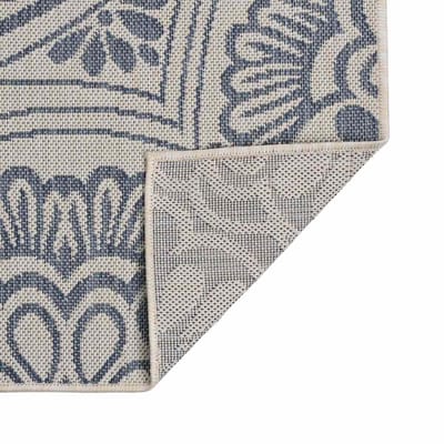 vidaXL - Buitenkleed - met - patroon - platgeweven - 160x230 - cm - blauw