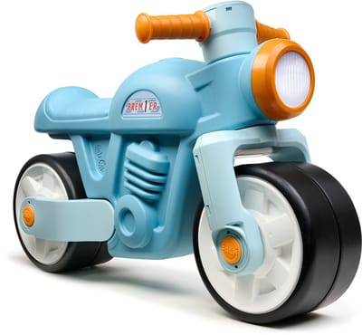 FALK - Loopfiets in motorfietsvorm voor kinderen - Stuur met wendbaarheid - Brede, geruisloze wielen - Vanaf 12 maanden - Gemaakt in Frankrijk - Blauw - 452S