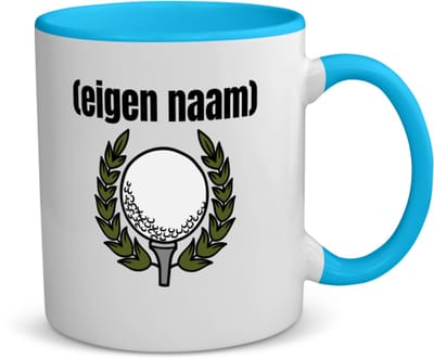 Akyol - golfbal met eigen naam koffiemok - theemok - blauw - Golf - golfers - leuk cadeau voor iemand die houdt van golfen - cadeau - kado - 350 ML inhoud