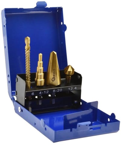 GEKO Universele boorenset - HSS staal - Titanium coating - 4-delig