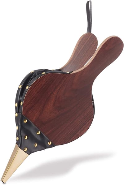 Balg Grill Fornuis Accessoires Haardblazer Houten Peer Lucht, IJzer, Bruin, Zwart/Bruin, 2,5 x 17,5 x 39,5